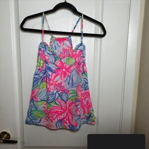 Lilly Pulitzer Pink and Blue Floral Tank Top